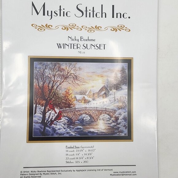 Lot of 9 Mystic Stitch Cross Stitch Patterns Nicky Boehme Christmas Floral - Picture 2 of 14